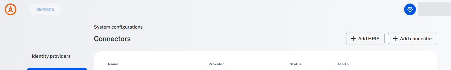 The Connectors page in Mesh settings, with the Add connector button at the top right