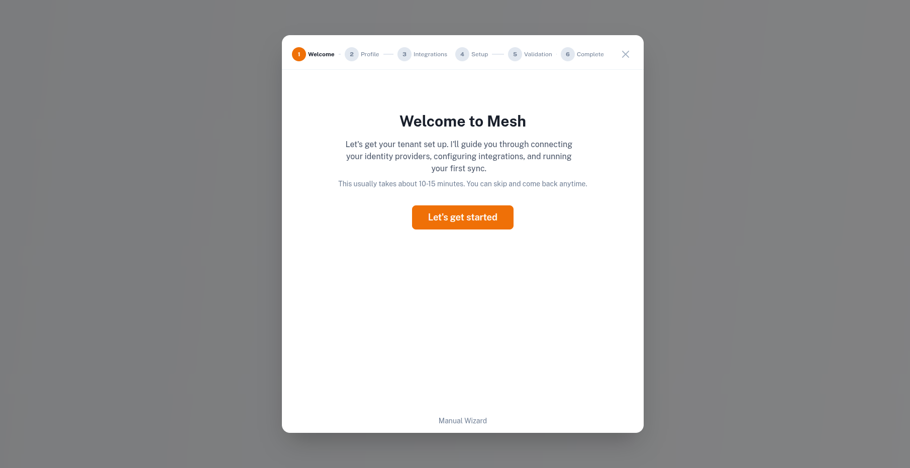 Onboarding welcome screen