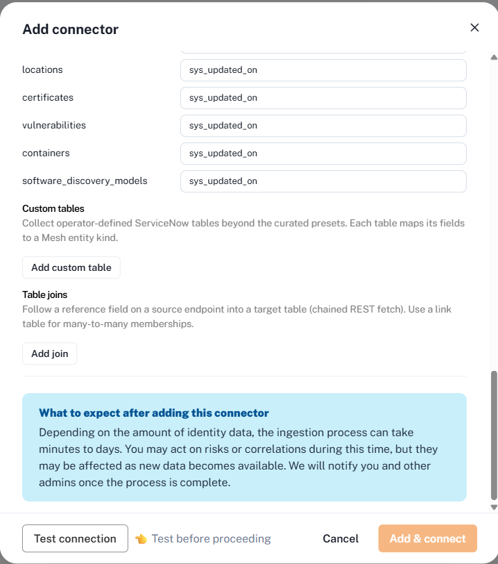 Incremental ordering fields, Custom tables and Table joins