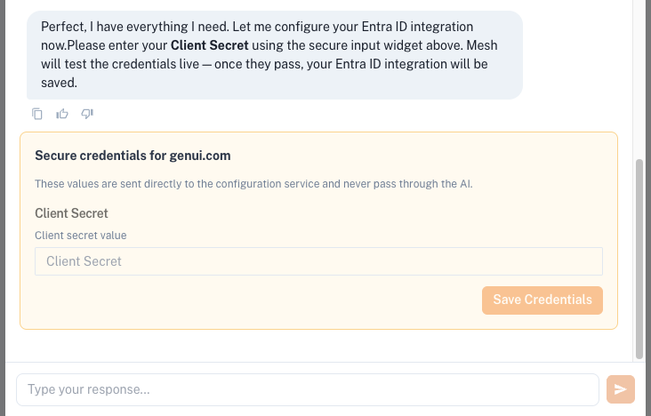 Entering identity provider credentials