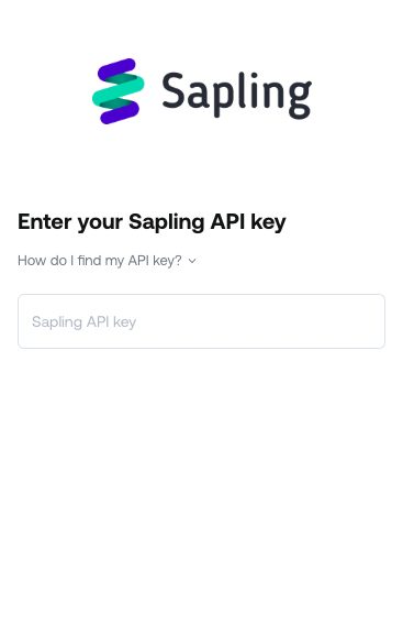 The connection window asking for the Kallidus API key