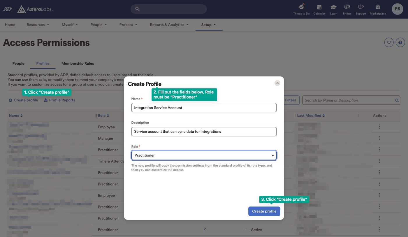 The new profile form with the role set to Practitioner