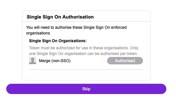 The single sign-on organization authorization prompt