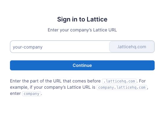 The connection window asking for the Lattice subdomain