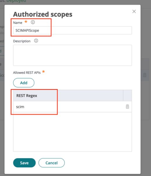 The Scope page with the SCIM API scope defined
