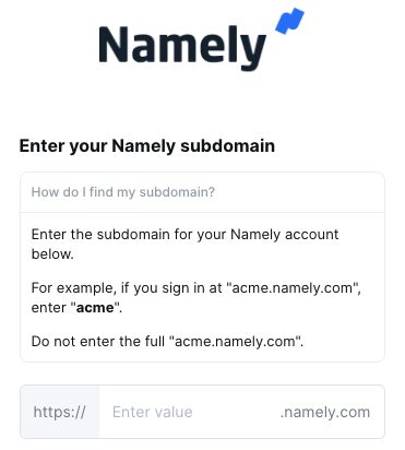 The subdomain entered in the connection window