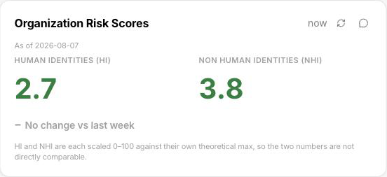 The organization risk score widget